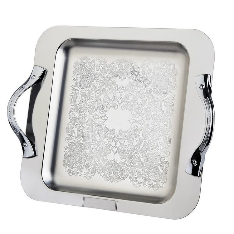 سینی دسته دار مدل مربعی سایز 40×40 سانتیمتر